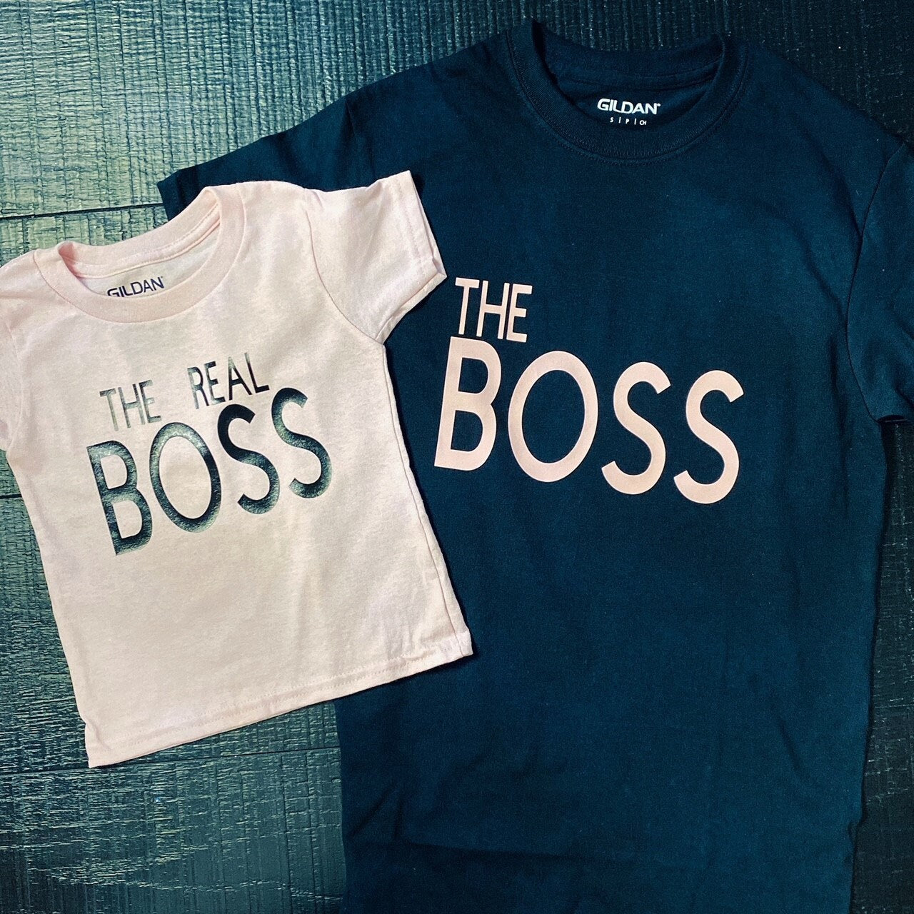 The boss and The real boss shirt. Mommy and me shirts. Mom and Daughter shirt. Mom and son shirt.
