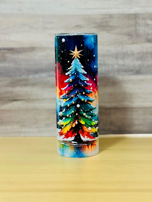 Colorful Christmas tumbler