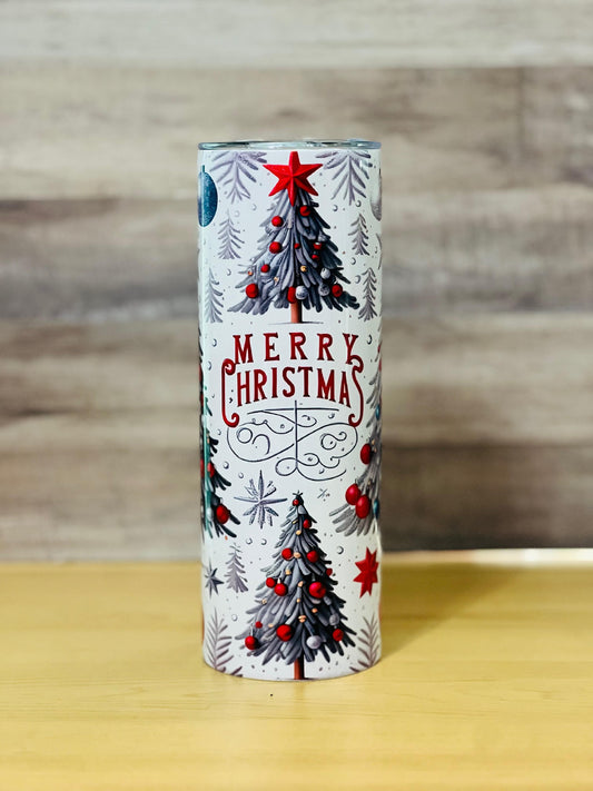 Christmas in blue tumbler