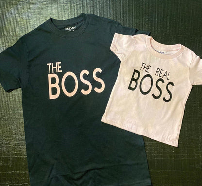 The boss and The real boss shirt. Mommy and me shirts. Mom and Daughter shirt.  Mom and son shirt.