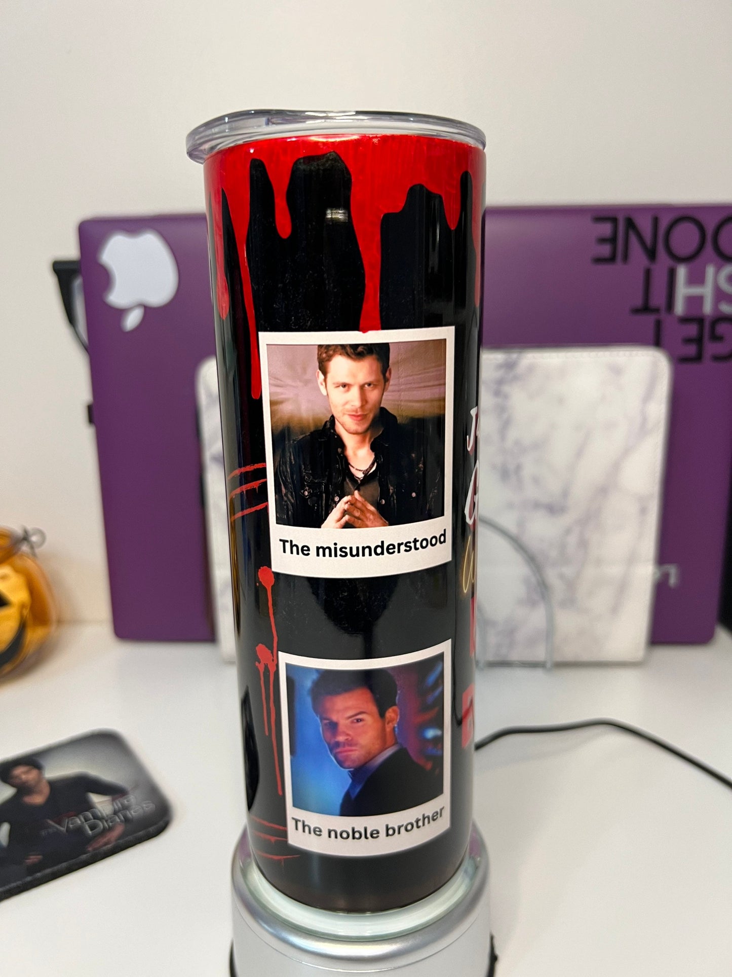 Vampire Diaries 20oz Skinny Tumbler | bad boys black| Stefan | Klaus | Damon |Elijah