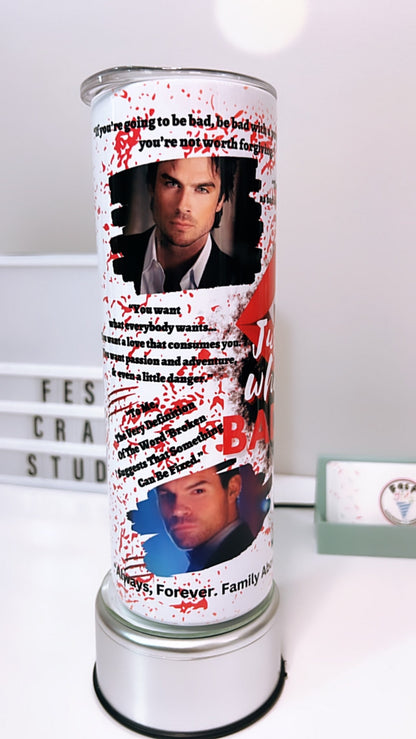 Vampire Diaries 20oz Skinny Tumbler | bad boys|Stefan | Klaus| Damon | Elijah