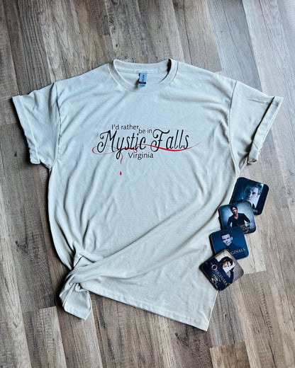 TVD fan shirt| I’ve rather be in Mystic Falls shirt