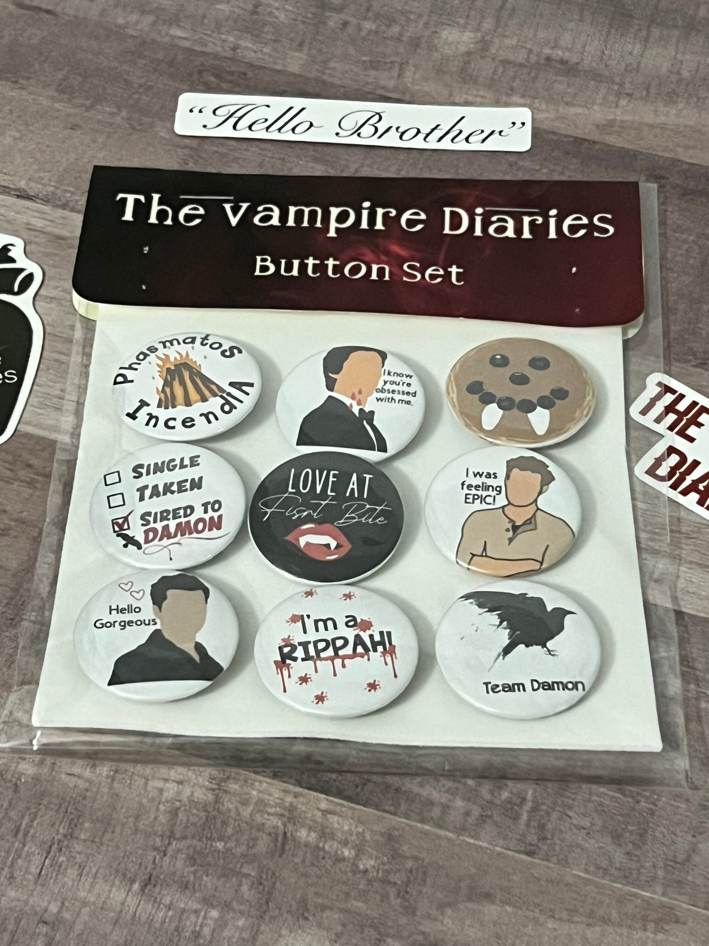 Pinned buttons  Vampire Diaries Universe edition 1.25”, 2.25”