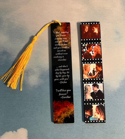 TVD Couples| Steroline |TV Show Inspired Bookmarks | Wood Bookmark| Gift Book Lovers | Bookish | Tassel | Double Sided| Sublimated