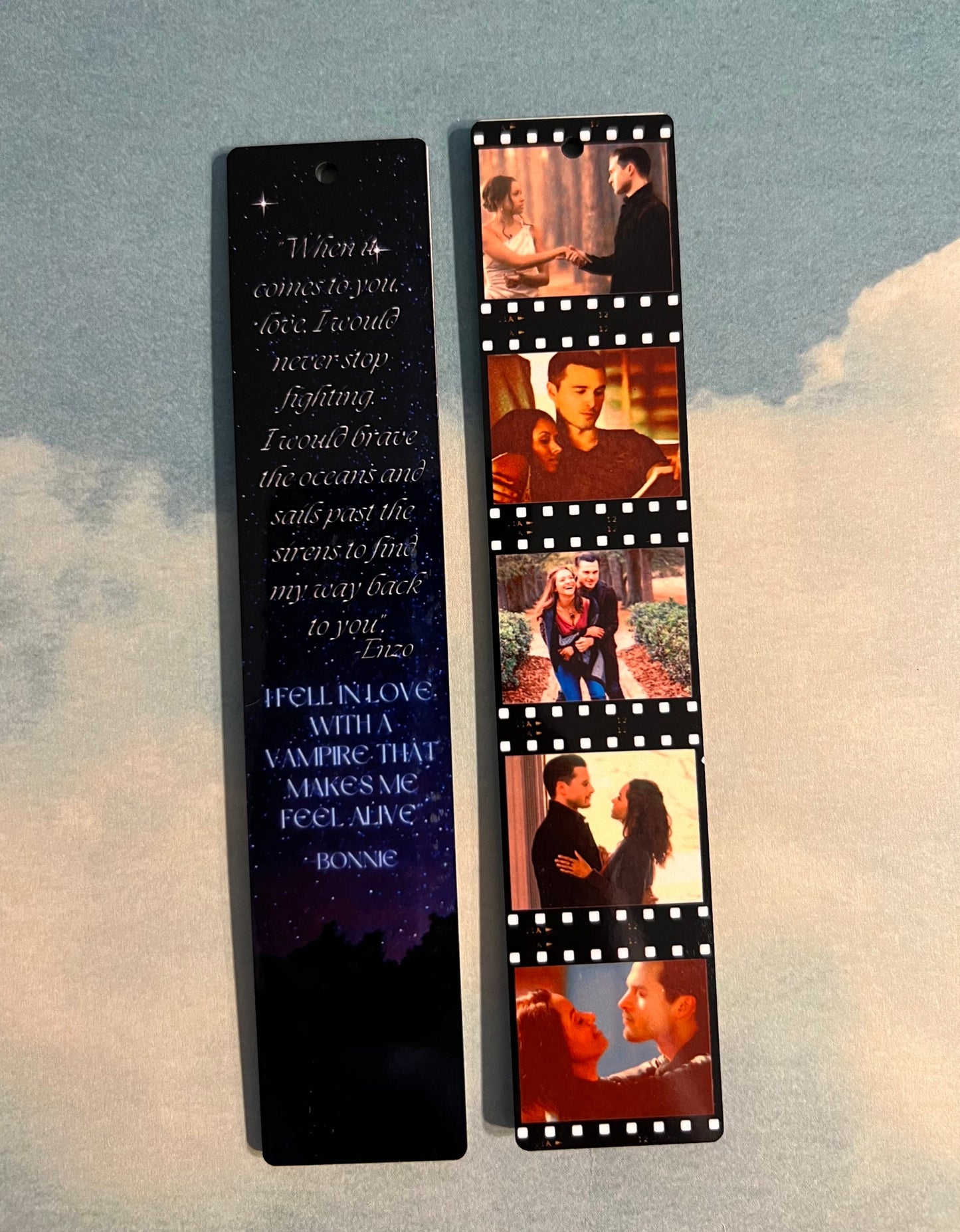 TVD Couples| Benzo |TV Show Inspired Bookmarks | Wood Bookmark| Gift Book Lovers | Bookish | Tassel | Double Sided| Sublimated