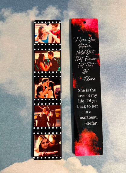 TVD Couples| Stelena |TV Show Inspired Bookmarks | Wood Bookmark| Gift Book Lovers | Bookish | Tassel | Double Sided| Sublimated