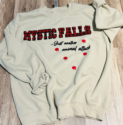 Mystic Falls Sweatshirt| Just another animal attack The originals|Christmas sweatshirts|Vampire Diaries inspired sweatshirt