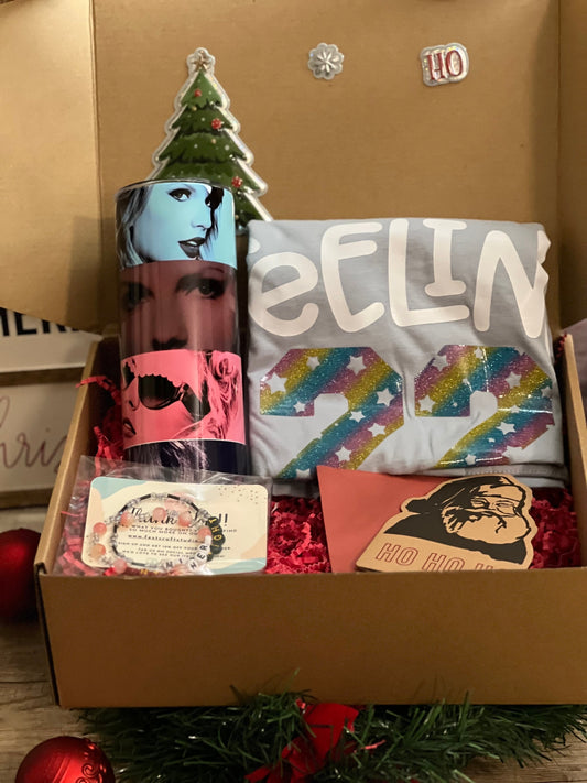 Ultimate Swiftie Gift Box| T-shirt and Tumbler bundle|Christmas Gift Box| TS inspire bundle| Feeling 22